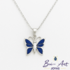 Colgante Mariposa Plata Fina 950 con aplicaciones de lapislázuli