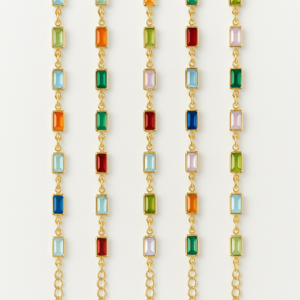 Pulsera Enchapado en oro 18K con cristales de colores