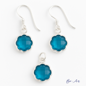 Set Aro y Colgante de  Circon Colores