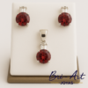 Set de circon redondo en Plata Fina 925